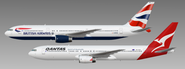 British Airways And Qantas 767-300s