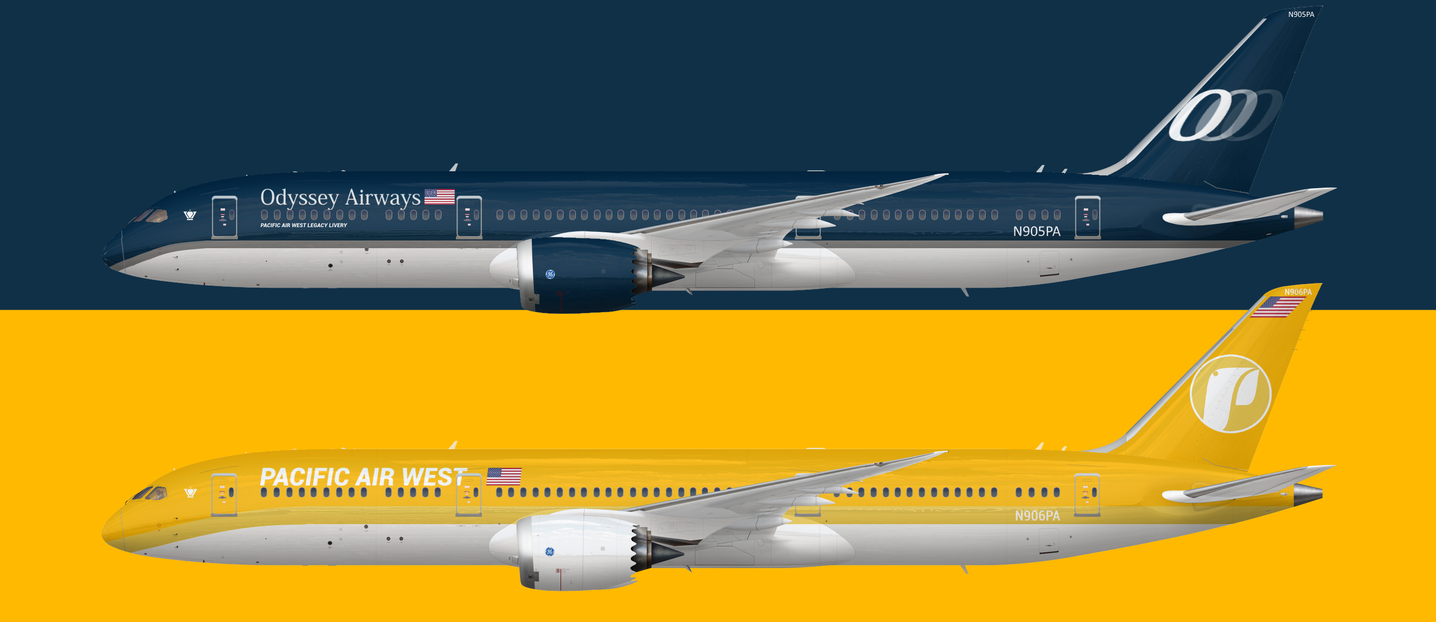 PAW & Odyssey Airways Boeing 787-8 - DWProski Design Studio