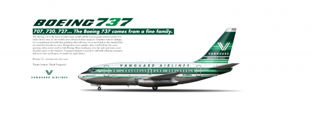 3. Vanguard Airlines Boeing 737-100 "1963-1970"