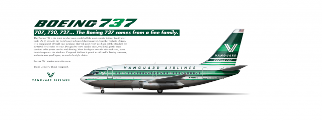3. Vanguard Airlines Boeing 737-100 "1963-1970" 3. Vanguard Airlines Boeing 737-100 "1963-1970"