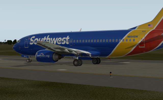 Southwest 737-300 at Spokane Airport.