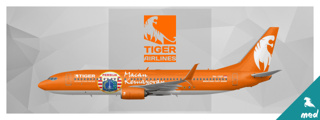 Tiger Airlines Boeing 737-800 (Scimitar) Persija Official Flying Partner