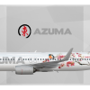 Azuma Boeing 737-800(WL) Cherry Blossom Ink Painting