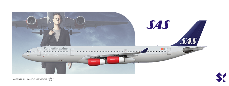 SK SAS航空 Aviationtag A340-300 コンビ色 SK SAS航空 Aviationtag A340-300 コンビ色 SAS航空 Aviationtag