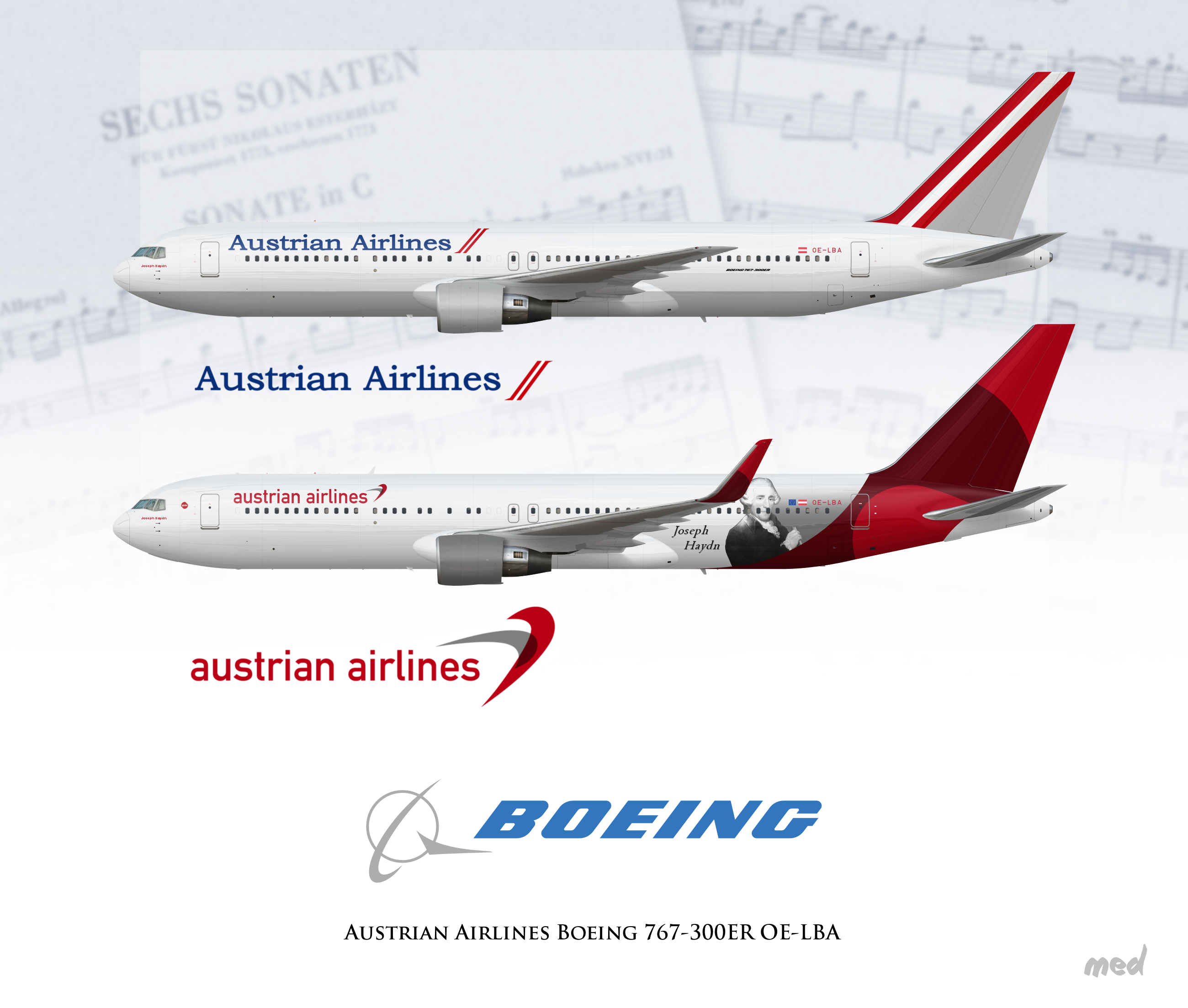 Austrian Airlines Livery Boeing 767 - Scribbles - Gallery - Airline Empires