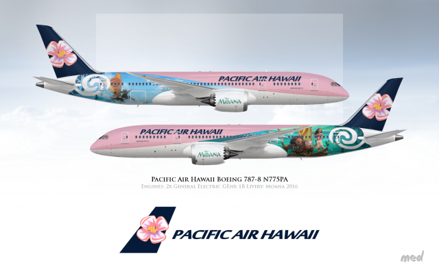 Pacific Air Hawaii Poster Moana 787