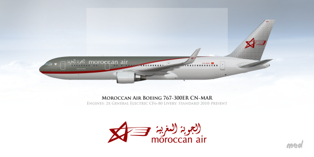 Moroccan Air Livery Boeing 767-300ER