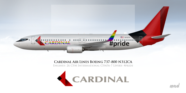 Cardinal Air Lines #Pride Livery 737-800